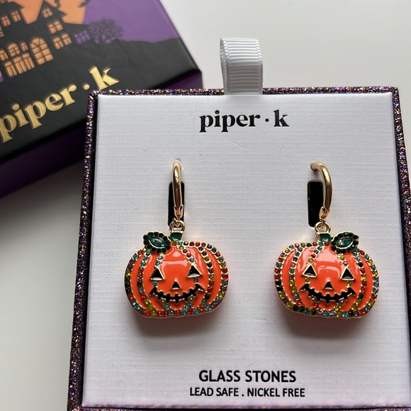 Piper k pumpkin dangle earrings Halloween - Picture 3 of 6